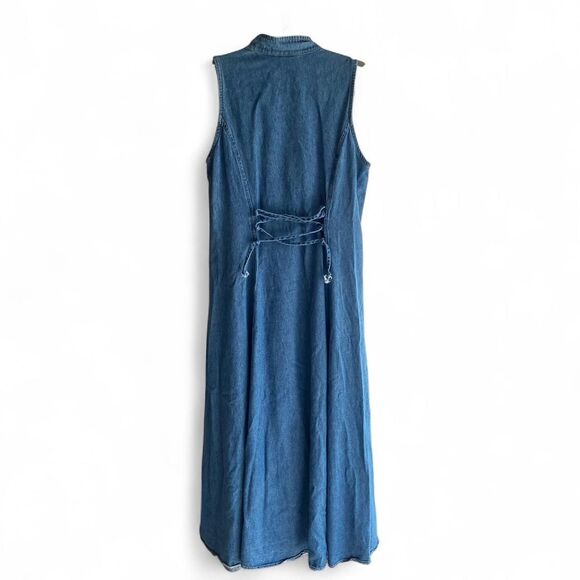 Vintage 90s Jodi California Blue denim maxi dress size 13/M - Picture 3 of 8